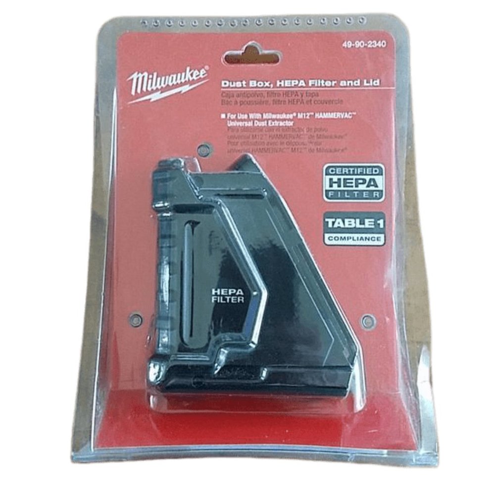 New Milwaukee Tool M12 HAMMERVAC HEPA Dust Box, Filter, Lid, Hammer Drill